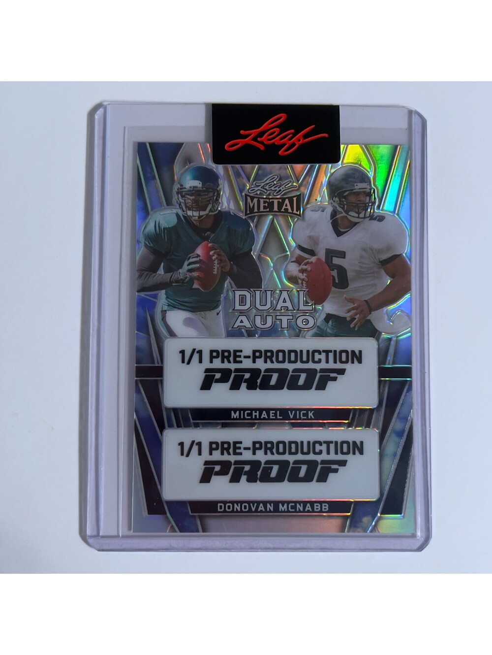 2024 Leaf Metal Football Donovan McNabb / Michael Vick 1/1 Production Proof